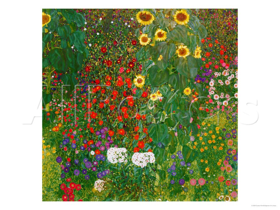 Garden With Sunflowers - Gustav Klimt Painting